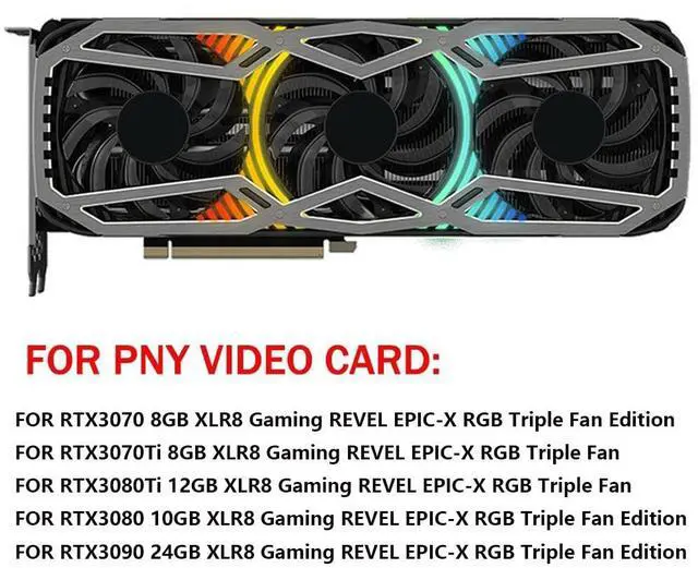 Alt view image 3 of 6 - Graphics Card Cooling Fans Suitable forPNY RTX 3070 3070Ti 3080 3080Ti 3090 XLR8 Gaming Revel Epic-X RGB Triple Series Desktop 82mm TH8015S2H-PCC01 12V 0.45A 4Pin Video Card Cooler Fans GPU Fan