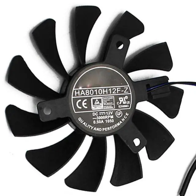 Main image of Graphics Card Cooling Fans Suitable forMSI GeForce GT730 N730 N740 N750 GTX1030 OCV1 ITX GTX 750Ti 750 740 730 AERO ITX R7 250 Series Desktop HA8010H12F-Z 75mm 12V 0.50A 2Pin GPU Fan