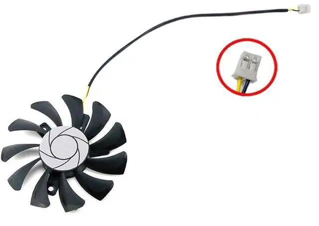 Alt view image 6 of 6 - Graphics Card Cooling Fans Suitable forMSI GeForce GT730 N730 N740 N750 GTX1030 OCV1 ITX GTX 750Ti 750 740 730 AERO ITX R7 250 Series Desktop HA8010H12F-Z 75mm 12V 0.50A 2Pin GPU Fan