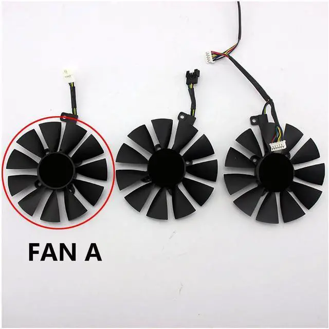 Alt view image 6 of 6 - Graphics Card Cooling Fan Replacement forASUS ROG Strix GTX 1060 1070 1070Ti 1080 1080Ti RX 570 580 480 Dragon GTX1070 Gaming Series PLD09210S12HH 85mm 12V 0.4A 6Pin Video Card Cooler Fans (Fan-A)