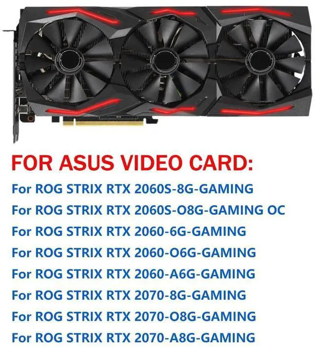 Alt view image 3 of 6 - Graphics Card Cooling Fan Replacement forASUS ROG Strix RTX 2060 2060 Super 2070 Gaming Series T129215SH T129215SL 87mm 12V 0.50A 7Pin Video Card Cooler Fans GPU Fan (Fan-A)