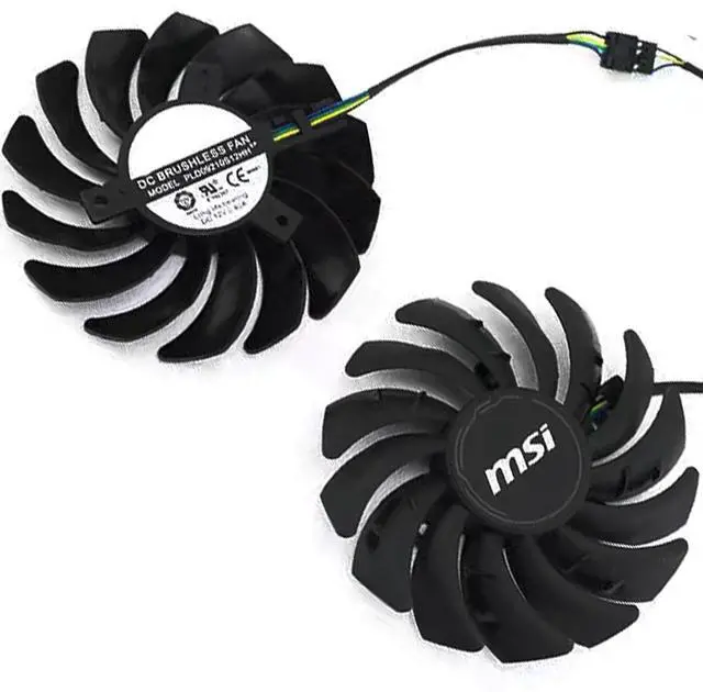 Main image of Graphics Card Cooling Fans Suitable for MSI Radeon RX 5600XT 5700XT 5700 MECH Series Desktop PLD09210S12HH 87mm 12V 0.40A 4Pin Video Card Cooler Fans GPU Fan (2PCS)
