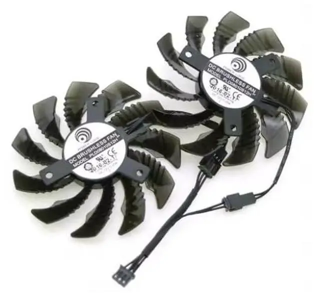 Main image of PLD08010S12H-Pair 12V 0.25A 75mm 40 * 40 * 40mm for GV-N960O GTX960 GTX950 Graphics Card Cooling Fan 3Pin