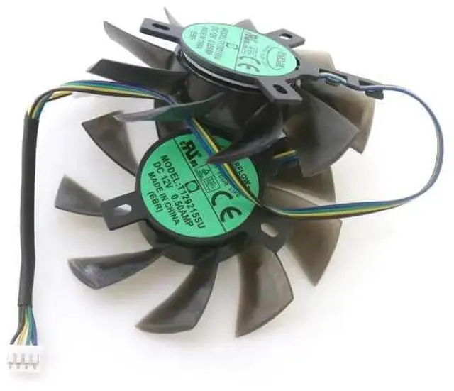 Alt view image 2 of 2 - T129215SU DC12V 0.50AMP VGA Fan for RX570 RX580 RX574 RX588 Graphics Card Cooling Fan