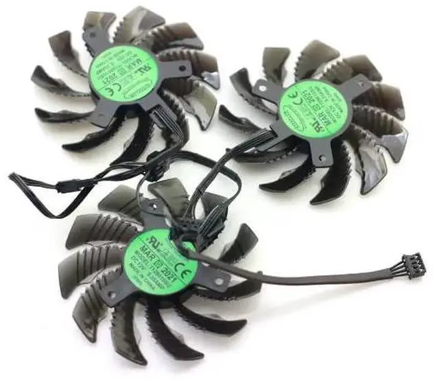 Main image of 1Pair T128010SU DC12V 0.35A 77mm 4Pin VGA Fan forGigabyte A380 6GB Gaming OC RX6700XT 6700 6600XT Graphics Card Cooling Fan