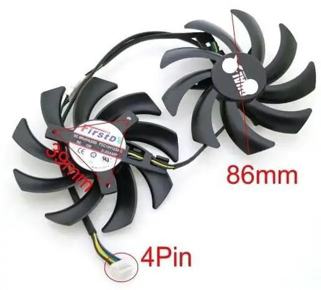 Alt view image 2 of 2 - 2pcs/lot FDC10H12S9-C 86mm for R9 270X 280X HD6970 HD7870 HD7950 HD7970 Graphics Card Cooling Fan