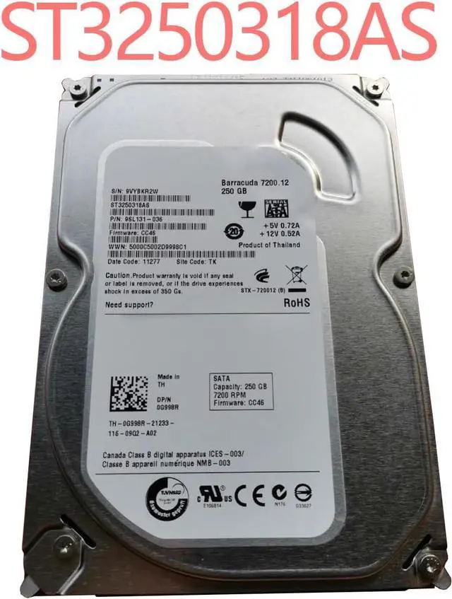 Alt view image 2 of 2 - (NOT FOR HOME PC!) TucusMultitool Accessories - 100% 1 Year Serial Hard Drive ST3250318AS 250G 7.2K