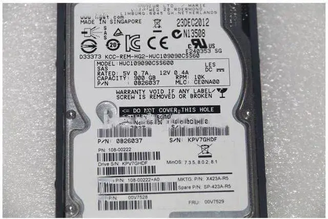 Main image of (NOT FOR HOME PC!) for X423A-R5 00V7528 00V7529 900G Hard Disk 10K SAS 108-00222