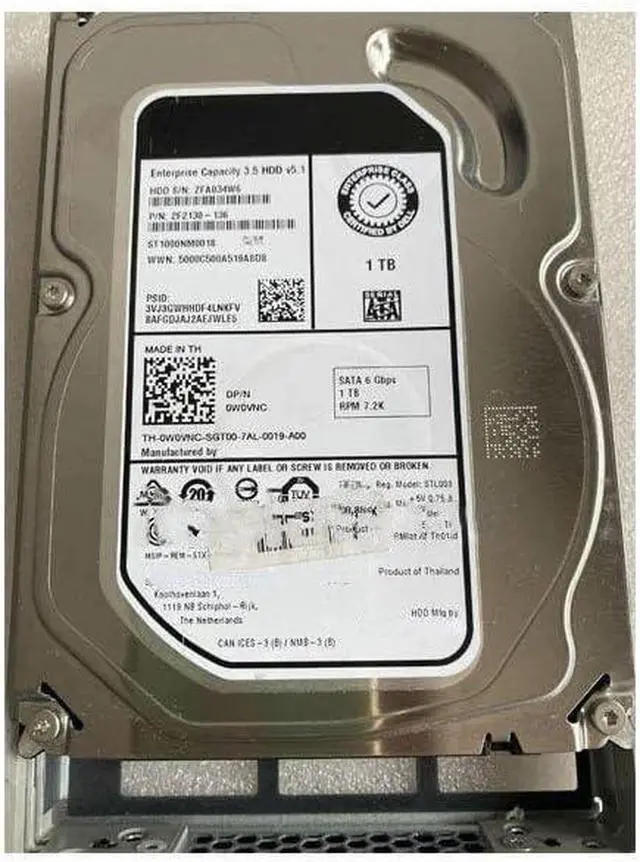 Main image of (NOT FOR HOME PC!) for 1T 1TB SATA Enterprise Hard Drive PN: 0W0VNC ST1000NM0018