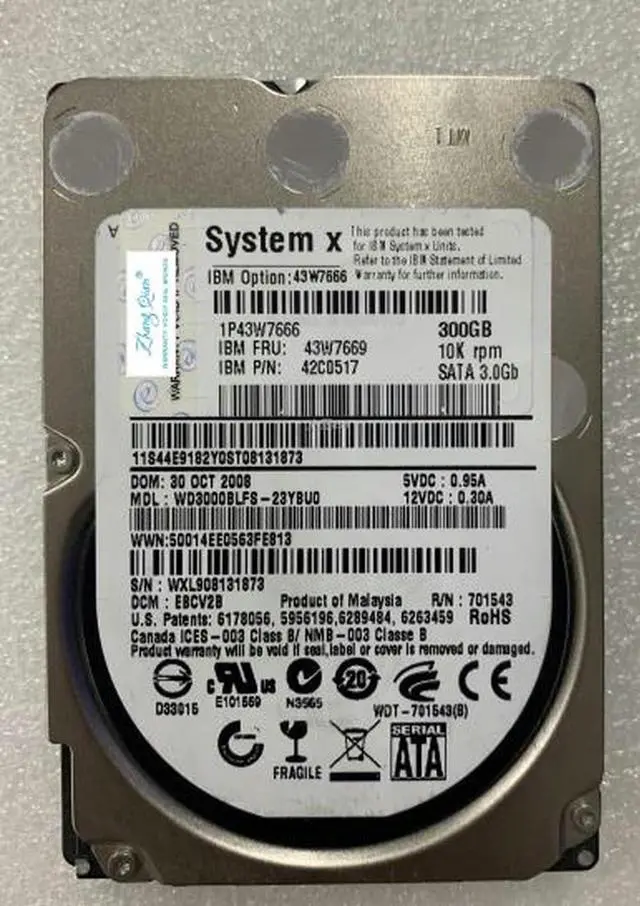 Main image of (NOT FOR HOME PC!) for Server 300G 10K SATA 2.5 43W7669 42C0517 43W7666 Hard Drive