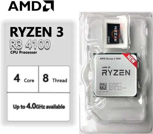 Alt view image 2 of 2 - CPU A R 3 4100 CPU Processor N R3 4100 3.8 GHz 4-Core 8-Thread 100-000000510 65W Socket AM4