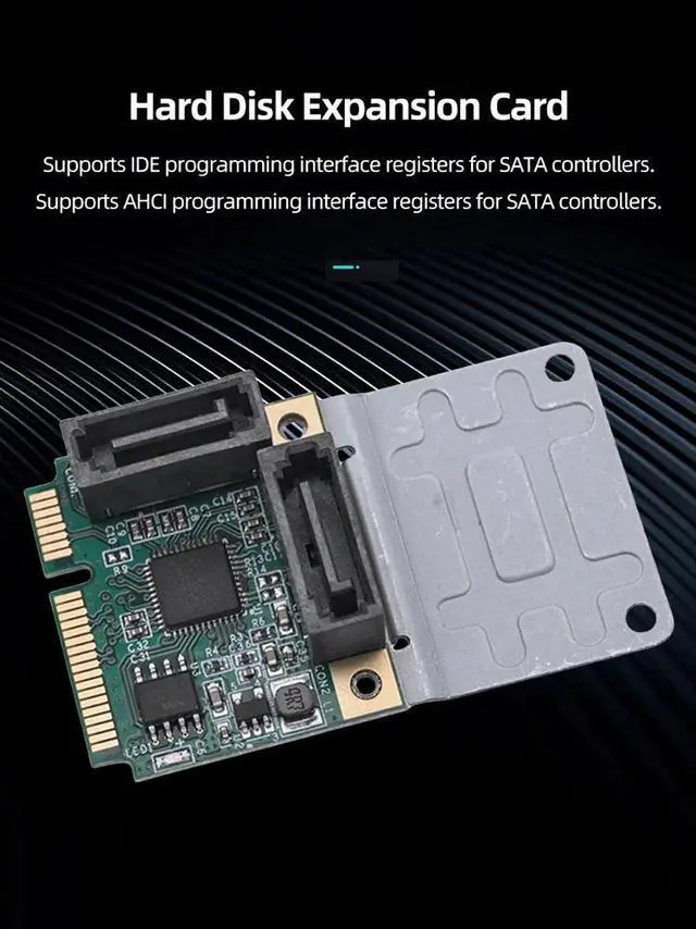 Alt view image 5 of 6 - Mini PCI-E To SATA3.0 Riser Card M.2 PCI-E 2.0 Converter B+M Key SSD Adapter Card 5/2.5 Gbps 2/4 SATA 3.0
