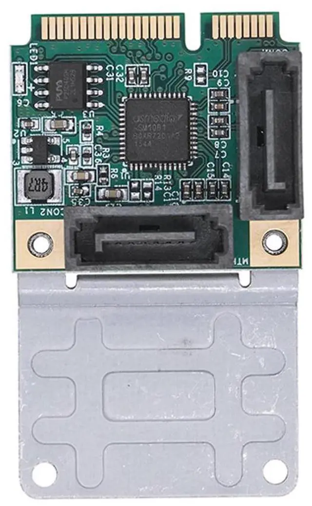 Alt view image 4 of 6 - Mini PCI-E To SATA3.0 Riser Card M.2 PCI-E 2.0 Converter B+M Key SSD Adapter Card 5/2.5 Gbps 2/4 SATA 3.0