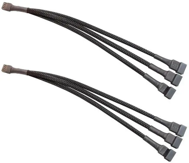 Main image of 4-pin 1 to 3 Way PWM Fan Splitter Cable Cooled 1 to 3 Way Tap Sleeve Extension Braided Cable Extension Fan Connector