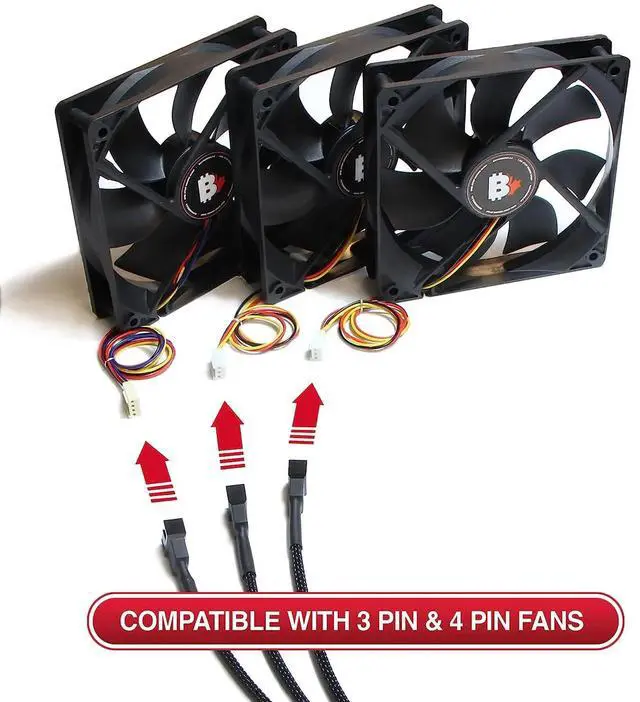 Alt view image 5 of 6 - 4-pin 1 to 3 Way PWM Fan Splitter Cable Cooled 1 to 3 Way Tap Sleeve Extension Braided Cable Extension Fan Connector
