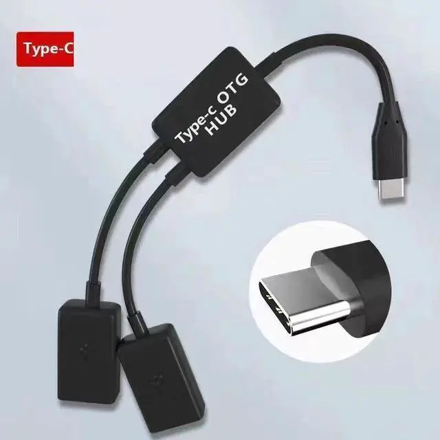Alt view image 4 of 6 - USB C to USB 2.0 Splitter OTG 1 In 2 Out Cable Splitter Micro USB to USB 2.0 HUB Phone Display Expansion Charging Cord Adapter