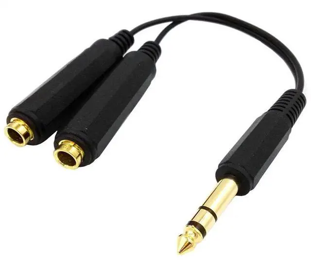Alt view image 5 of 6 - 1 to 2 Stereo 6.35mm Audio Splitter Cable Male to Female Jack Plug Adapter Speaker Extend Cord Converter Audio Wire Cable