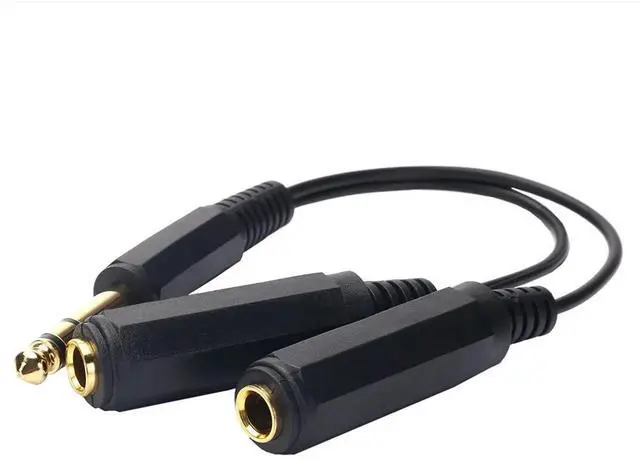 Alt view image 6 of 6 - 1 to 2 Stereo 6.35mm Audio Splitter Cable Male to Female Jack Plug Adapter Speaker Extend Cord Converter Audio Wire Cable