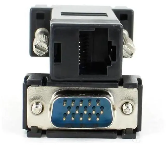 Alt view image 4 of 6 - VGA to RJ45 Converter Female Male LAN CAT 5E CAT6 Network Cable Adapter Ethernet Extender PC Analog VGA Connect Plug Switch