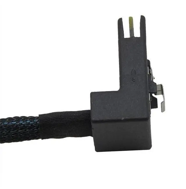 Alt view image 5 of 6 - Mini SAS Data Cable Breakout Line 36PIN 90 Degree Elbow SFF-8087 4 Lane SATA Server Array Card Hard Drive Connect Wire Extend
