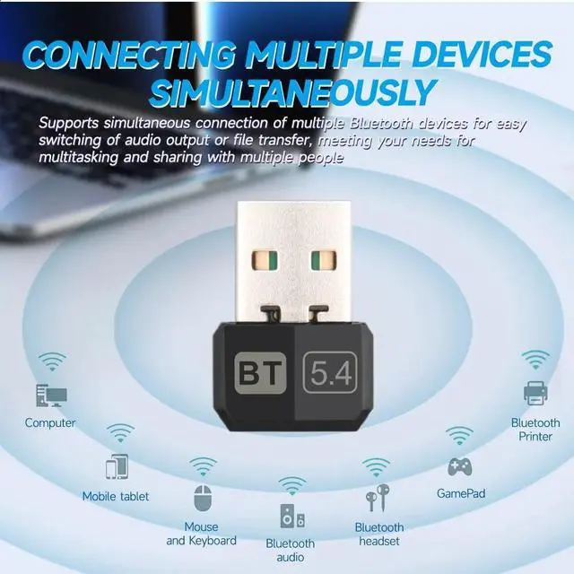Alt view image 3 of 6 - with Bluetooth 5.3 Adapter Connect Mouse Keyboard Game Console Handle Speaker Printer Converter with Bluetooth 2.4Ghz Dongle