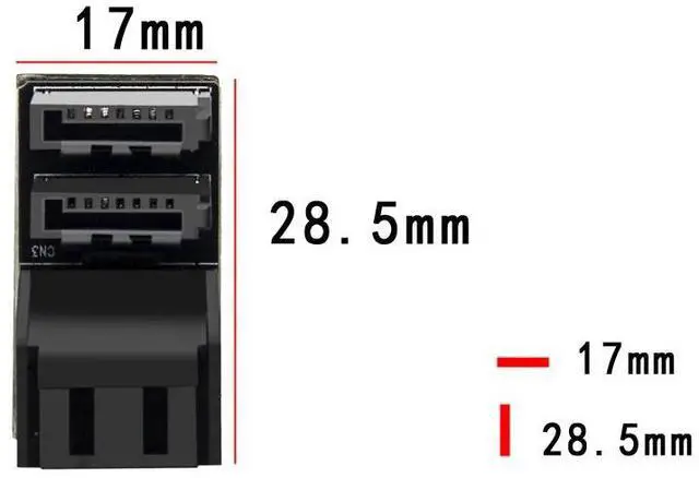 Alt view image 3 of 6 - Double SATA 7Pin Female to 7Pin Male 90 180 Angled Turning Connector Power Adapter Elbow Motherboard Converter PC Space Test
