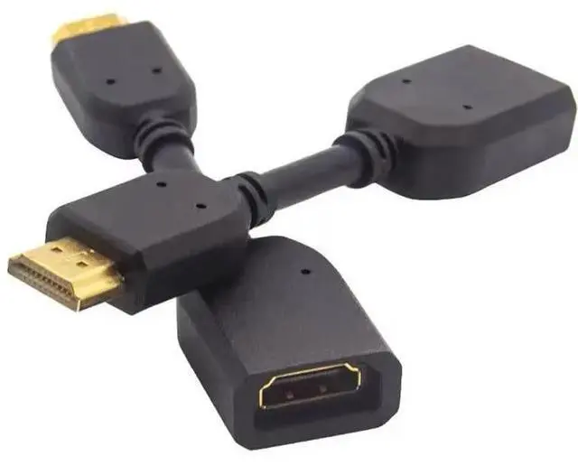 Alt view image 6 of 6 - with HDMI Male to HDMI-compatible Female Extend Cable Adapter Pure Copper Wire Splitter HDTV Computer Audio Video Convert Plug