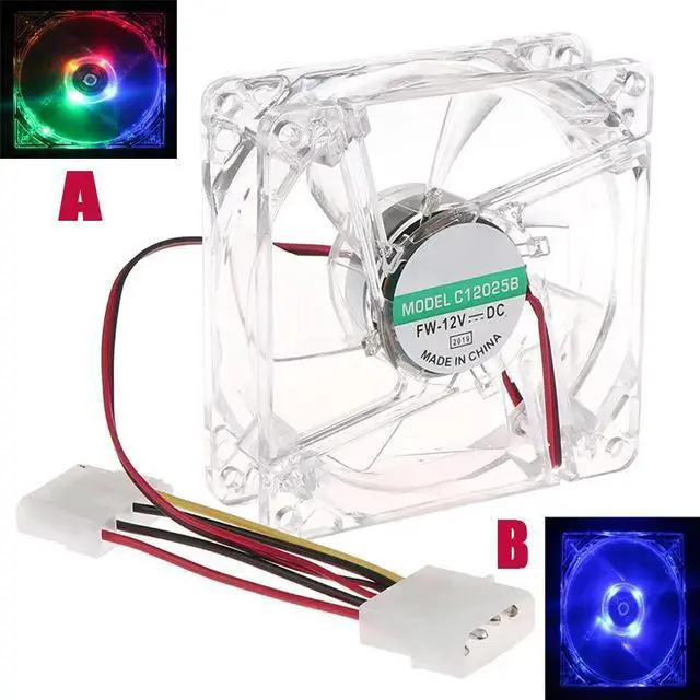 Main image of 8cm Cooling Fan PC Computer Case DC 12V Molex 4PIN Mute Color Light 8025 With LED Lights Chassis 80*80*25mm Cooler