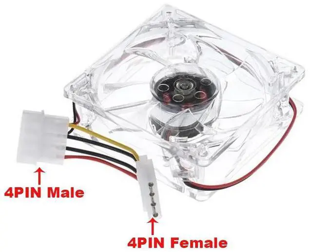 Alt view image 5 of 6 - 8cm Cooling Fan PC Computer Case DC 12V Molex 4PIN Mute Color Light 8025 With LED Lights Chassis 80*80*25mm Cooler