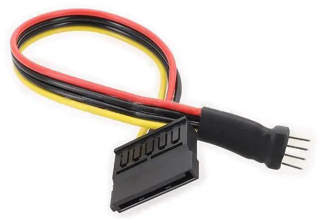 Main image of Small 4Pin Male to 15Pin SATA Female Cable Converter FDD Power Supply Leads Cord Floppy Disk Drive 18AWG Extend Wire Apdater