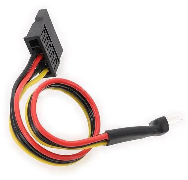 Alt view image 6 of 6 - Small 4Pin Male to 15Pin SATA Female Cable Converter FDD Power Supply Leads Cord Floppy Disk Drive 18AWG Extend Wire Apdater