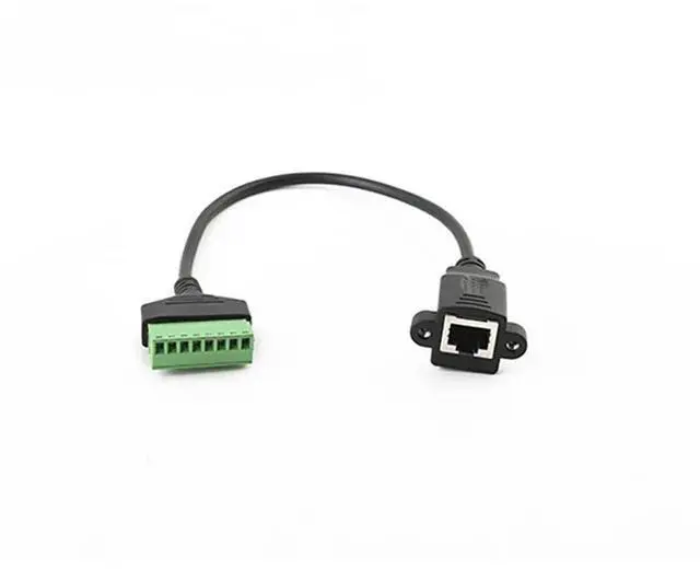 Alt view image 3 of 6 - RJ45 Ethernet Convert Cable Female Seat Plug to No Soldering Terminal Broadband Pure Copper Computer LAN Network Extend Wire