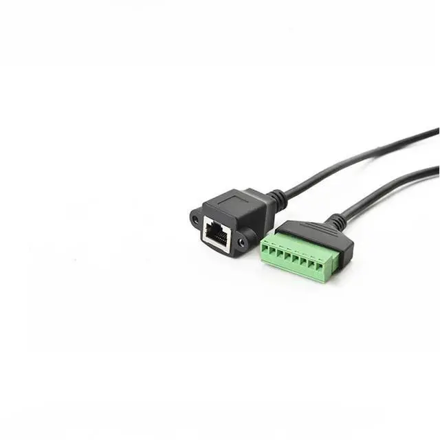 Alt view image 5 of 6 - RJ45 Ethernet Convert Cable Female Seat Plug to No Soldering Terminal Broadband Pure Copper Computer LAN Network Extend Wire