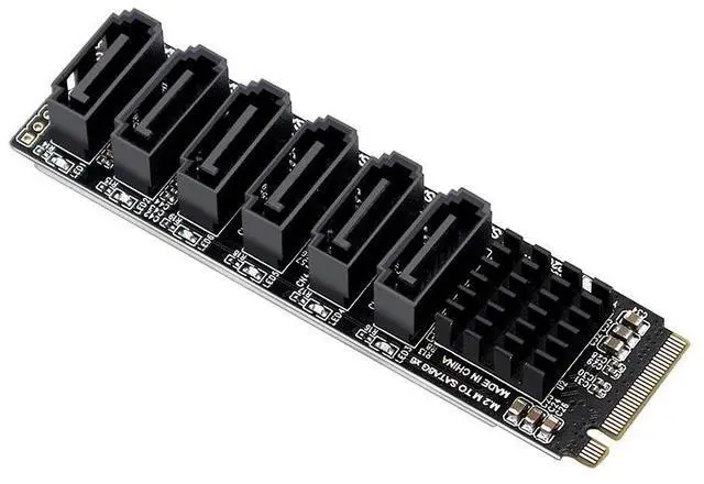 Main image of M.2 M KEY NVME to SATA Convert Card 6 Ports SATA 3.0 Extend Adapter PCIE 3.0 X2 Hard Disk Capacity Expand Adapter
