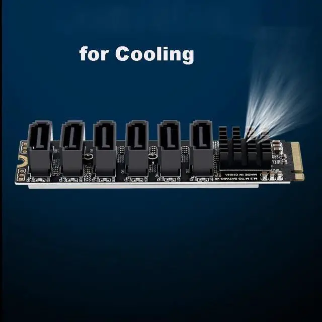 Alt view image 3 of 6 - M.2 M KEY NVME to SATA Convert Card 6 Ports SATA 3.0 Extend Adapter PCIE 3.0 X2 Hard Disk Capacity Expand Adapter