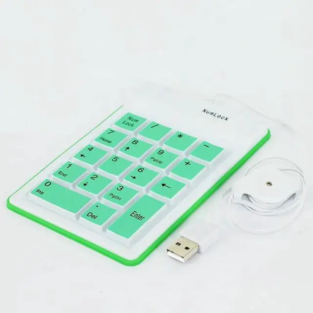 Alt view image 2 of 6 - Mini USB Numerical Keypad Keyboard Slim 18 Keys Silicone Soft Air Touch Digital Wired USB Port for PC Computer Accessories