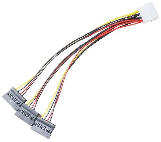 Alt view image 6 of 6 - IDE to SATA Cable Splitter 1 to 3 Extend SATA Male to Big 4 Pin Female Convert Wire PC Computer Hard Disk Power Cord Adapter