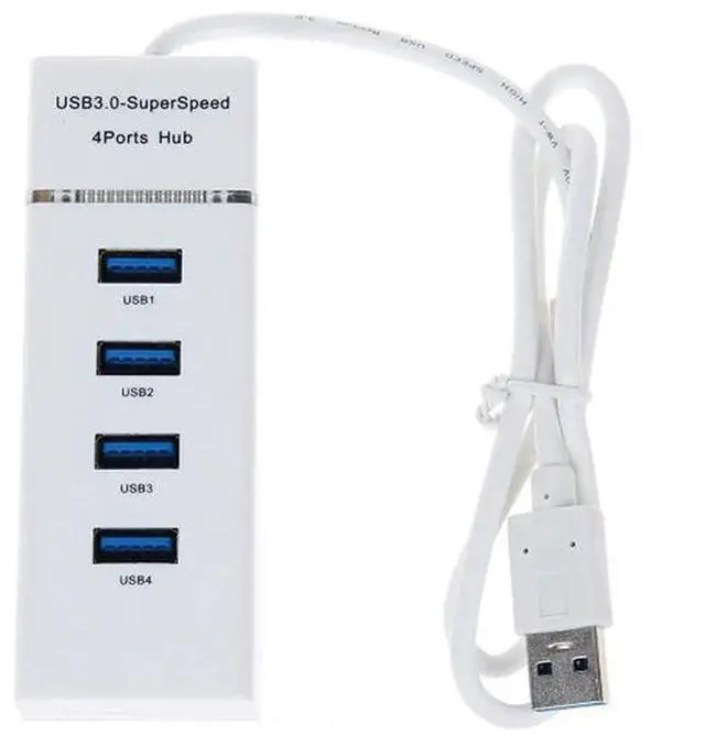Alt view image 4 of 6 - High-Speed USB 3.0 HUB with LED 4-Port Cable Splitter 5Gbps Data Transmission Extender Phone Charging Dock Multiple Adapter
