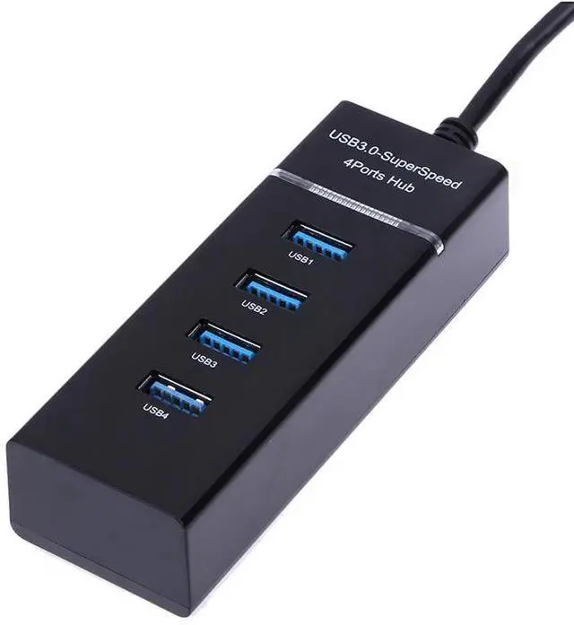 Alt view image 3 of 6 - High-Speed USB 3.0 HUB with LED 4-Port Cable Splitter 5Gbps Data Transmission Extender Phone Charging Dock Multiple Adapter