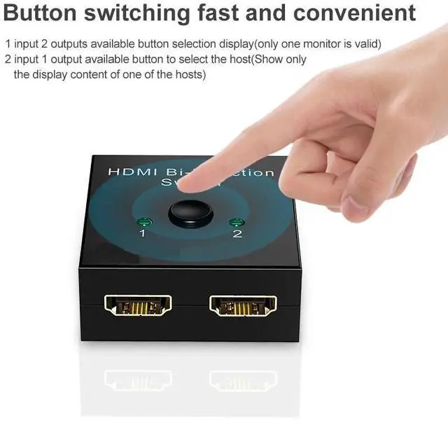 Alt view image 3 of 6 - Switch KVM HDMI-Compatible Splitter 4K Bi-Direction 1x2/2x1 Adapter For HDMI Switcher 2in1 Out For PS5/4 XBox TV Computer