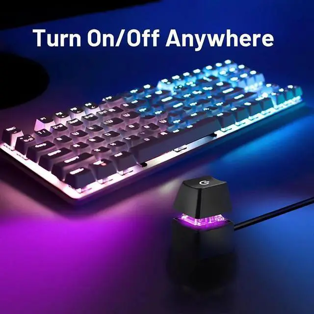 Alt view image 4 of 6 - Desktop Computer Power Switch ON/OFF Colorful Backlight Mechanical Shaft Key External Remote Start PC Motherboard Reset Button