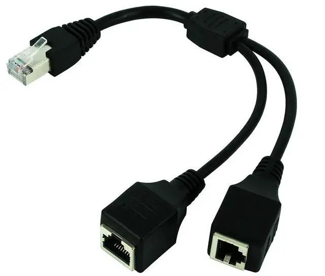 Main image of RJ45 1 Male to 2 Female LAN Cable Socket Port Ethernet Network Splitter Y Stable Transmission Cat5e Cat5 Cat6 Easy Adapter Cable