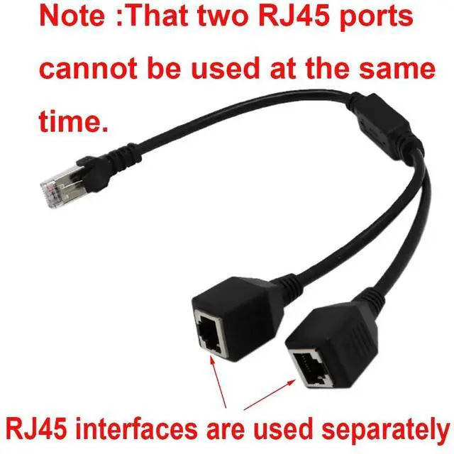 Alt view image 2 of 6 - RJ45 1 Male to 2 Female LAN Cable Socket Port Ethernet Network Splitter Y Stable Transmission Cat5e Cat5 Cat6 Easy Adapter Cable