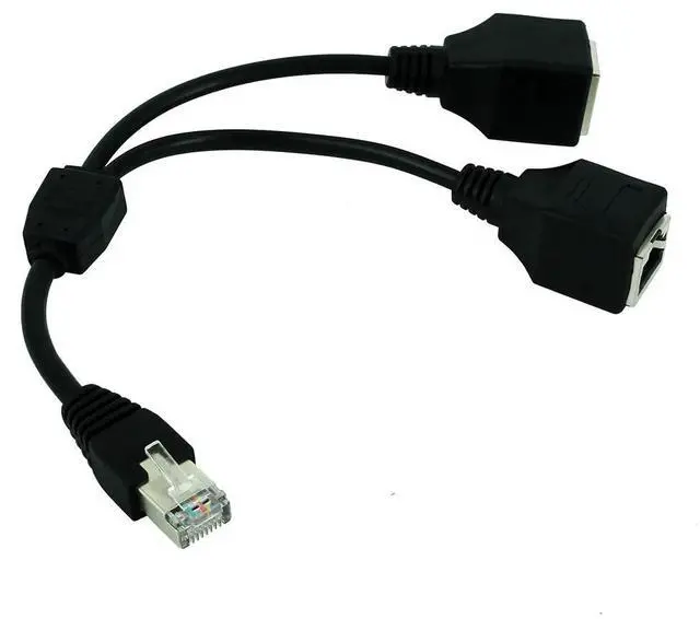Alt view image 3 of 6 - RJ45 1 Male to 2 Female LAN Cable Socket Port Ethernet Network Splitter Y Stable Transmission Cat5e Cat5 Cat6 Easy Adapter Cable