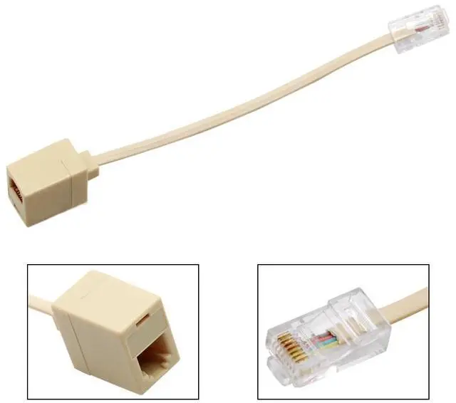Main image of RJ45 to RJ11 Network Cable Splitter 8PIN to 6P4C Telephone Handset Wire Converter M to F Plug Landline Phone Extend Cord Adapter