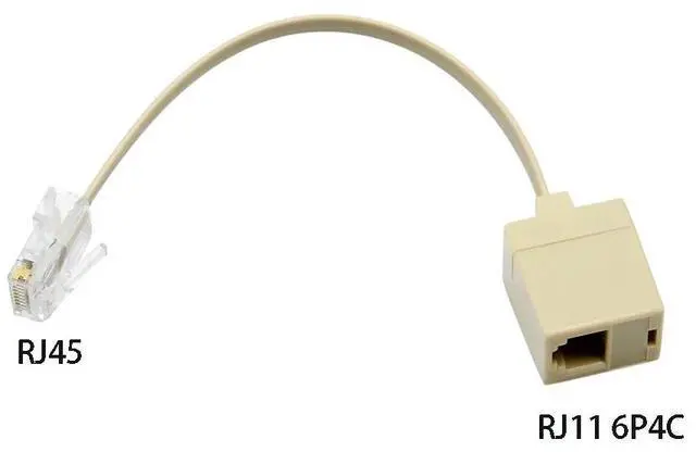 Alt view image 2 of 6 - RJ45 to RJ11 Network Cable Splitter 8PIN to 6P4C Telephone Handset Wire Converter M to F Plug Landline Phone Extend Cord Adapter