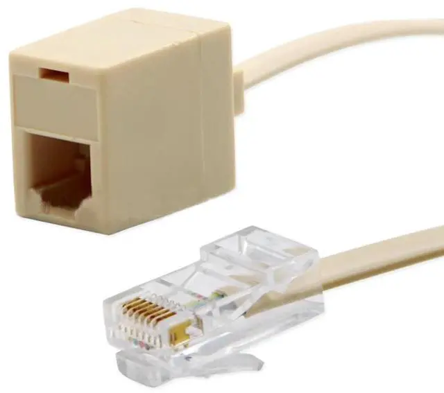 Alt view image 5 of 6 - RJ45 to RJ11 Network Cable Splitter 8PIN to 6P4C Telephone Handset Wire Converter M to F Plug Landline Phone Extend Cord Adapter