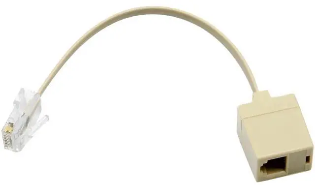 Alt view image 6 of 6 - RJ45 to RJ11 Network Cable Splitter 8PIN to 6P4C Telephone Handset Wire Converter M to F Plug Landline Phone Extend Cord Adapter