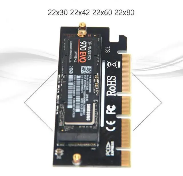 Alt view image 5 of 6 - SSD M.2 NVME Convert Card PCIE 4x 8X 16X SSD Expand Card Aluminum Fast Cooling M-KEY Extend Adapter Computer Hard Disk Expansion