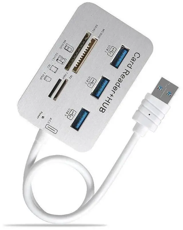 Alt view image 3 of 6 - 2 in 1 USB 3.0 HUB Card Reader Combo Micro SD TF Memory Card Reader USB Disk PC Mouse Adapter Phone Tablet Charging Extend Dock
